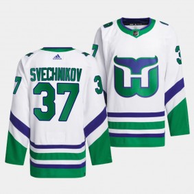 Andrei Svechnikov Carolina Hurricanes Whalers White #37 Primegreen Jersey Men's