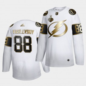 Tampa Bay Lightning Andrei Vasilevskiy 2020 Stanley Cup Finals Bound Golden Limited White Men Jersey