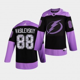 Tampa Bay Lightning Andrei Vasilevskiy HockeyFightsCancer Jersey Purple Authentic