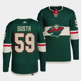 Minnesota Wild Home Andrej Sustr #59 Green Jersey Authentic