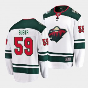 Andrej Sustr Minnesota Wild Away White Breakaway Player Jersey Men's