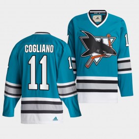 San Jose Sharks Andrew Cogliano Team Classics #11 Teal Jersey Authentic