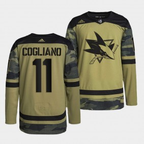 Andrew Cogliano San Jose Sharks Military Appreciation Camo Jersey Authentic Practice