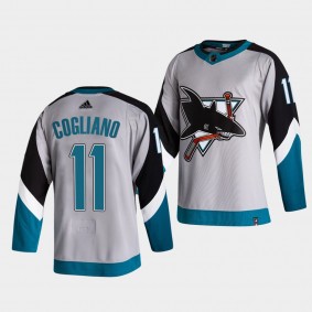 Andrew Cogliano #11 Sharks 2021 Reverse Retro Special Edition Gray Jersey