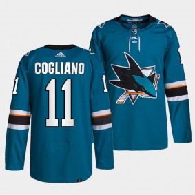 Andrew Cogliano Sharks Home Teal Jersey #11 Primegreen Authentic Pro