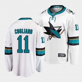 Andrew Cogliano San Jose Sharks 2021 Away White Player Men Jersey