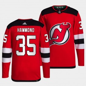 Andrew Hammond Devils Home Red Jersey #35 Primegreen Authentic Pro