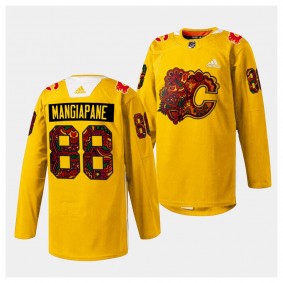 South Asian Celebration Andrew Mangiapane Calgary Flames Gold #88 Holi Jersey 2024