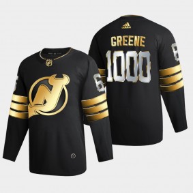 New Jersey Devils Andy Greene 1000 Games Milestone #6 Black Jersey Limited