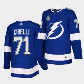 Anthony Cirelli #71 Lightning 2021 Stanley Cup Final Blue Authentic Jersey