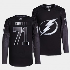 Anthony Cirelli #71 Lightning Alternate Black Jersey 2021-22 Primegreen Authentic