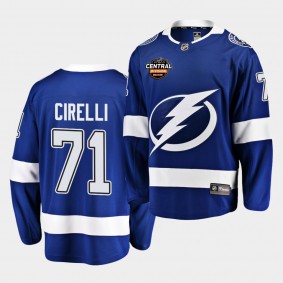 Tampa Bay Lightning Anthony Cirelli 2021 Central Division Patch Blue Jersey Home