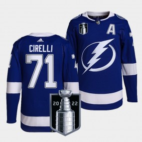 Anthony Cirelli #71 Lightning Authentic Pro Blue Jersey 2022 Stanley Cup Playoffs