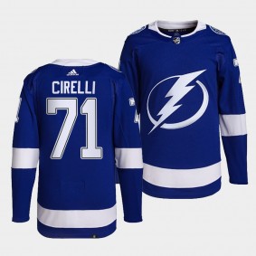 Anthony Cirelli #71 Lightning Home Blue Jersey 2021-22 Primegreen Authentic