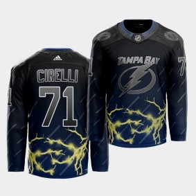 Lightning #71 Anthony Cirelli 2021 City Concept Thunderstorm Jersey Black