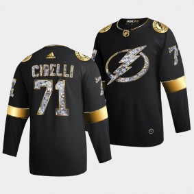 Tampa Bay Lightning Anthony Cirelli 2022 Stanley Cup Playoffs #71 Black Jersey Diamond Edition