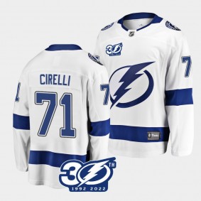 Anthony Cirelli Tampa Bay Lightning 30th Anniversary 1992-2022 White Jersey #71 Away