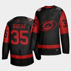 Antoine Bibeau #35 Hurricanes 2021 Stadium Series Outdoor Game Black Jersey