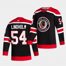 Chicago Blackhawks 2021 Reverse Retro Anton Lindholm Black Special Edition Authentic Jersey