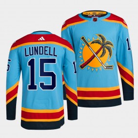 Reverse Retro 2.0 Anton Lundell Florida Panthers Authentic Primegreen #15 Blue Jersey 2022