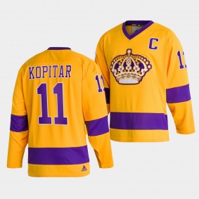 Anze Kopitar Los Angeles Kings 2022 Team Classics Gold Jersey Throwback