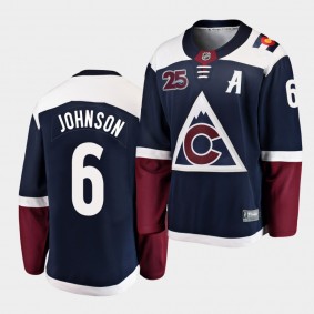 Arik Johnson Colorado Avalanche 2020-21 25th Anniversary Navy Alternate Men Jersey