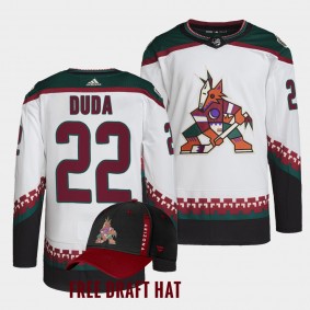 Arizona Coyotes Artem Duda 2022 NHL Draft White Authentic Primegreen Jersey Away