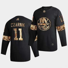 Austin Czarnik Islanders Python Skin Black 2021 Exclusive Edition Jersey