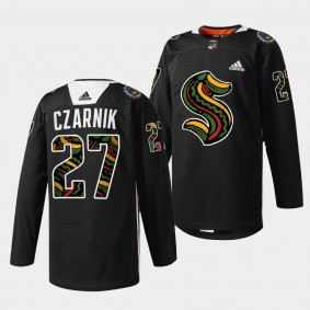 Seattle Kraken Austin Czarnik Black History Month 2022 #27 Black Jersey Limited Edition