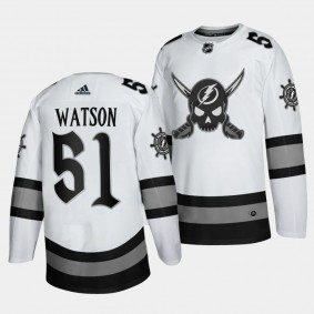 Gasparilla inspired Austin Watson Tampa Bay Lightning White #51 Limited Edition Jersey 2024