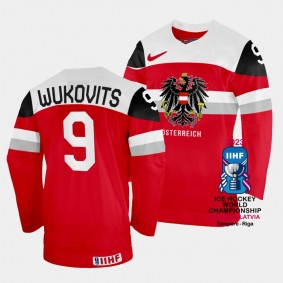 Ali Wukovits 2023 IIHF World Championship Australia #9 Red Away Jersey Men