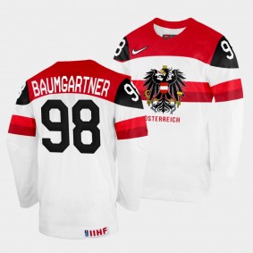 Benjamin Baumgartner 2022 IIHF World Championship Austria Hockey #98 White Jersey Home