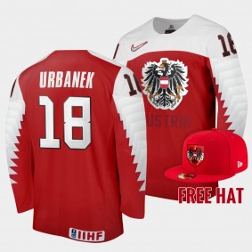 Martin Urbanek Austria Hockey 2022 IIHF World Junior Championship Free Hat Jersey Red