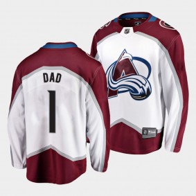 NO.1 Dad Colorado Avalanche White Jersey 2022 Fathers Day Gift