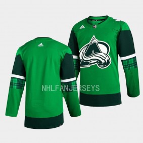 Colorado Avalanche 2023 St. Patricks Day Primegreen Authentic Green Jersey Men