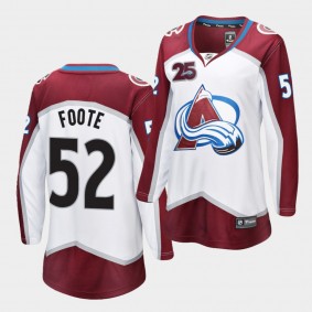 Adam Foote Colorado Avalanche 25th Anniversary White Away Women Jersey