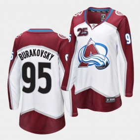 Andre Burakovsky Colorado Avalanche 25th Anniversary White Away Women Jersey