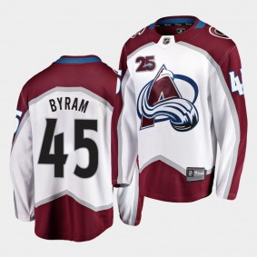 Bowen Byram Colorado Avalanche 25th Anniversary White Away Men Jersey