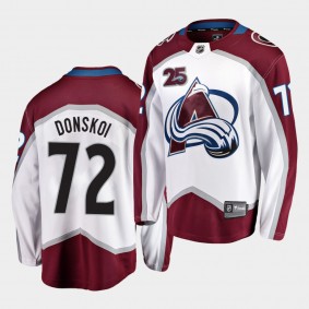 Joonas Donskoi Colorado Avalanche 25th Anniversary White Away Men Jersey