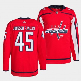 Axel Jonsson-Fjallby #45 Capitals Home Red Jersey 2021-22 Authentic Pro