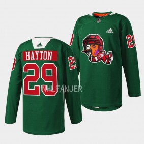 Arizona Coyotes 2022 Howliday Barrett Hayton #29 Green Jersey Warmup