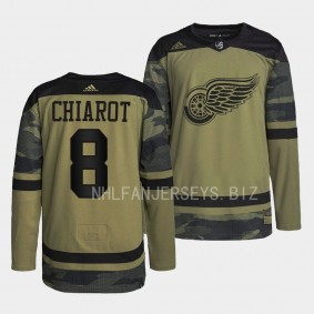 Detroit Red Wings 2022 Veterans Day Ben Chiarot #8 Camo Warmup Jersey Men's