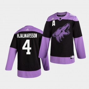 Niklas Hjalmarsson #4 Coyotes Hockey Fights Cancer Practice Men's Jersey