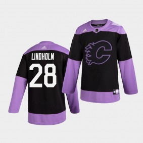 Elias Lindholm #28 Flames Hockey Fights Cancer Practice Men's Jersey