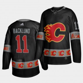 Mikael Backlund #11 Flames Breakaway Logo sleeve Men's Jersey