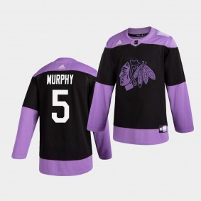 Connor Murphy #5 Blackhawks Hockey Fights Cancer Practice Men's Jersey