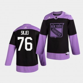 Brady Skjei #76 Rangers Hockey Fights Cancer Practice Men's Jersey