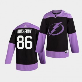 Lightning Nikita Kucherov #86 Practice Hockey Fights Cancer Jersey Men's