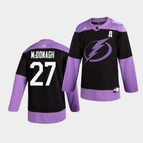 Lightning Ryan McDonagh #27 Practice Hockey Fights Cancer Jersey Men's