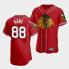 Patrick Kane Chicago Blackhawks 2020 NHL X MLB Crossover Edition Red Baseball Jersey